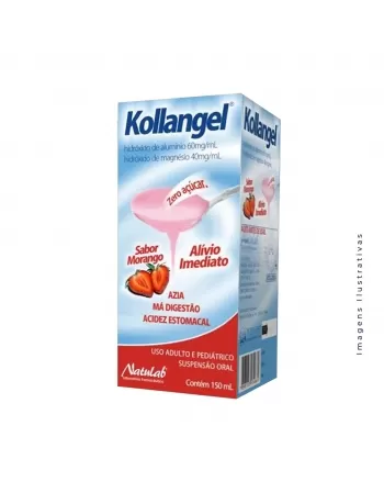 KOLLANGEL MORANGO 150ML HIDROXIDO DE ALUMINIO HIDROXIDO DE MAGNESIO (NATULAB)