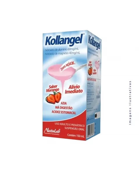 KOLLANGEL MORANGO 150ML HIDROXIDO DE ALUMINIO HIDROXIDO DE MAGNESIO (NATULAB)