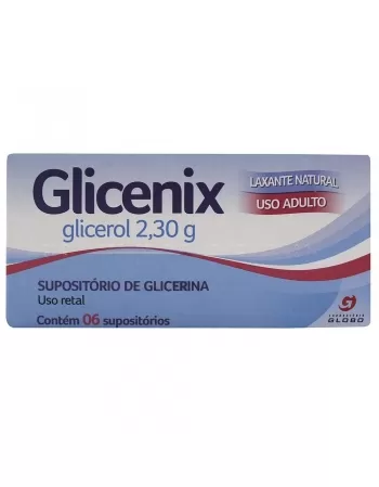 SUPOSITORIO DE GLICERINA ADULTO C/6 GLICENIX (GLOBO)