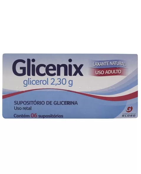 SUPOSITORIO DE GLICERINA ADULTO C/6 GLICENIX (GLOBO)