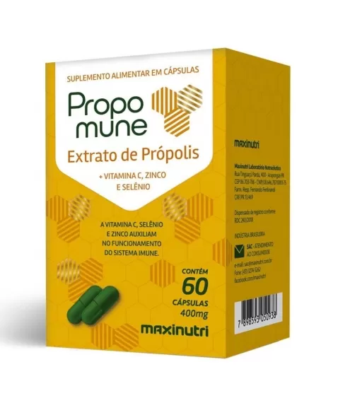 PROPOMUNE C/60CAPS EXTRATO DE PROPOLIS (MAXINUTRI)