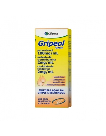 GRIPEOL GOTAS 20ML PARACETAMOL + CLORFENIRAMINA + FENILEFRINA (CIFARMA)