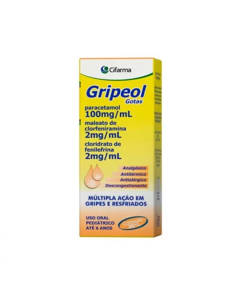 GRIPEOL GOTAS 20ML PARACETAMOL + CLORFENIRAMINA + FENILEFRINA (CIFARMA)