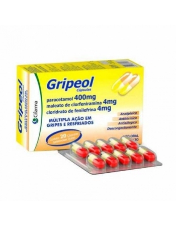 GRIPEOL C/20CAPS PARACETAMOL + CLORFENIRAMINA + FENILEFRINA (CIFARMA)