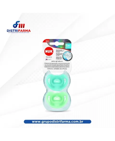 KIT 2 CHUPETA NUK SENSITIVE 100% SILICONE BOY S2 (PA7330-2B) (NUK)