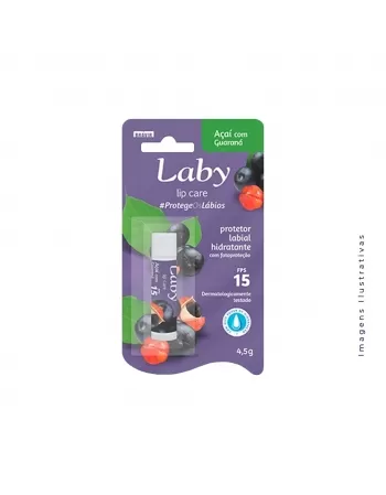 PROTETOR LABIAL LABY FPS 15 ACAI C/GUARANA 4,5G (BRAVIR)