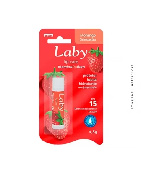 PROTETOR LABIAL LABY FPS 15 MORANGO SENSACAO 4,5G (BRAVIR)