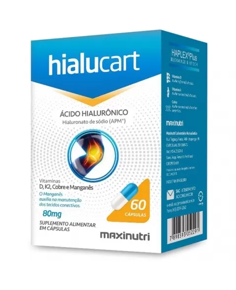 HIALUCART 80MG C/60CAPS P/CARTILAGEM (MAXINUTRI)