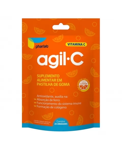 VITAMINA C GOMINHA AGIL-C LARANJA C/25 UND (PHARLAB)