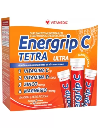 ENERGRIP C 1G EFERVESCENTE VITAMINA C + ZIN + VITAMINA D + MAGULHA TET (VITAMEDIC)