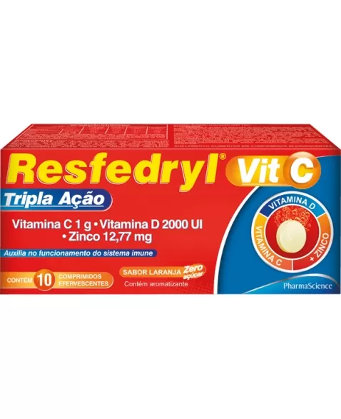 RESFEDRYL 1G EFERVESCENTE VITAMINA C + ZINCO + VITAMINA D TRIPLA C/1 (PHARMASCIENCE)