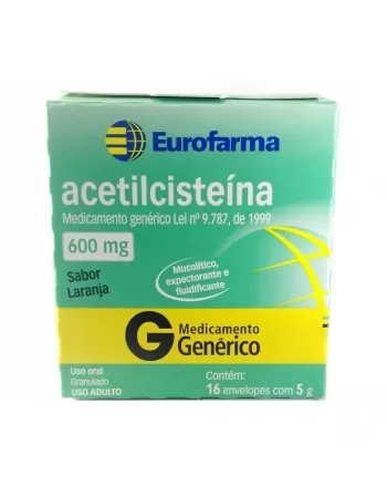 ACETILCISTEINA 600MG ADULTO C/16 ENVELOPES (EUROFARMA)