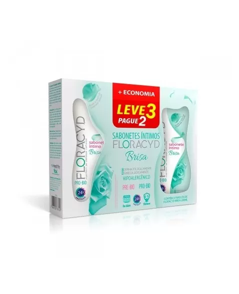 KIT SABONETE LIQUIDO INTIMO FLORACYD BRISA 200ML C/3 UND (HEALTHY DO BRASIL)