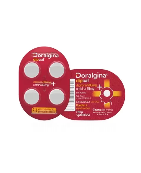 DORALGINA 500MG 25 X 4CPR DIPIRONA + CAFEINA (NEO QUIMICA SIMILAR)