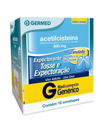 ACETILCISTEINA 600MG ADULTO C/16 ENVELOPES (GERMED)