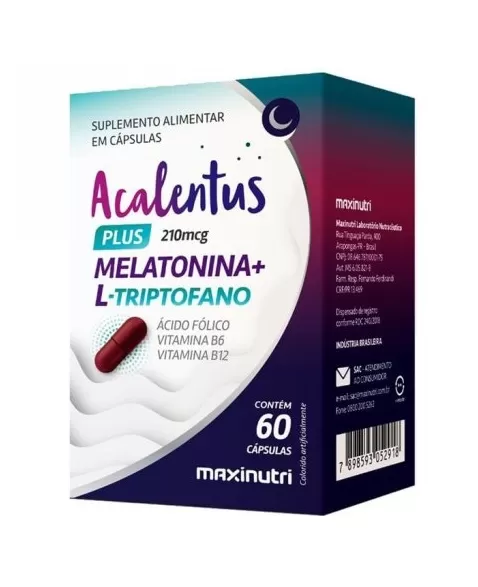 ACALENTUS 0,210MG C/60CAPS MELATONINA + L-TRIPTOFANO (MAXINUTRI)