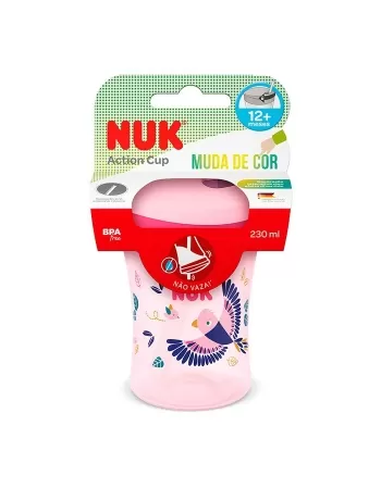 COPO ACTION CUP C/CANUDO ROSA 230ML (7643-2G) (NUK)