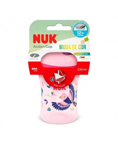 COPO ACTION CUP C/CANUDO ROSA 230ML (7643-2G) (NUK)