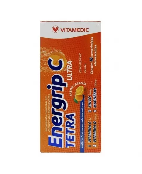 ENERGRIP C 1G EFERVESCENTE VITAMINA C + ZIN + VITAMINA D + MAGULHA TET (VITAMEDIC)