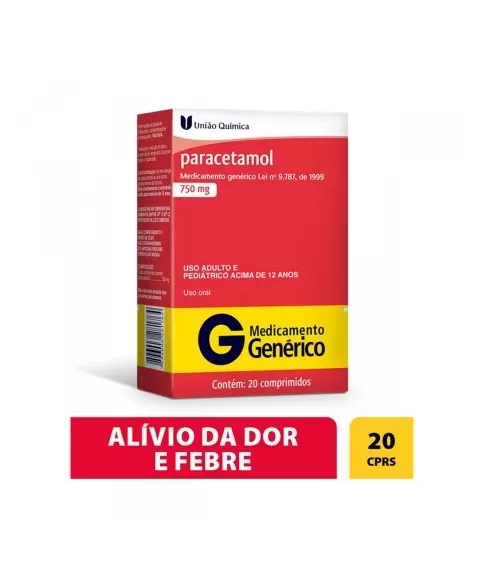 PARACETAMOL 750MG C/20CPR (UNIAO QUIMICA)