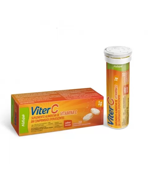 VITER C 1G EFERVESCENTE VITAMINA C C/10 LARANJA (NATULAB)