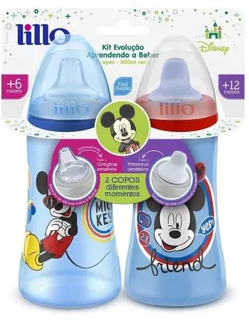 KIT C/2 COPOS DISNEY MICKEY 300ML (306822) (LILLO)