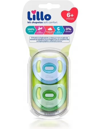 KIT CHUPETA T2 (631121) COMFORT 100% SILICONE AZUL (LILLO)