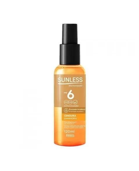 OLEO BRONZEADOR SUNLESS CENOURA FPS 6 120ML (FARMAX)