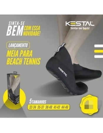 MEIA P/BEACH TENNIS PRETO 38/40 (KSN022)