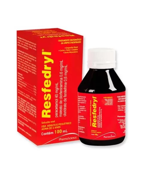 RESFEDRYL XP.100ML PARAC.+CLORF.+FENILEFRINA