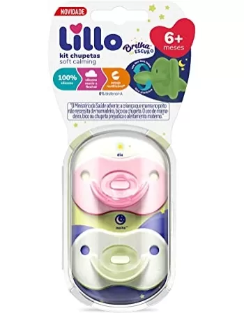 KIT CHUPETA T2 (633031) CALMING SOFT NIGHT 1005 SILICONE MENINA (LILLO)