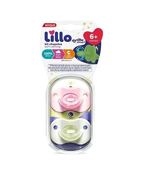 KIT CHUPETA T2 (633031) CALMING SOFT NIGHT 1005 SILICONE MENINA (LILLO)