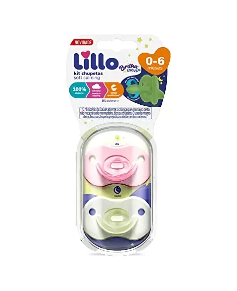 KIT CHUPETA T1 (632931) CALMING SOFT NIGHT 100% SILICONE MENINA (LILLO)