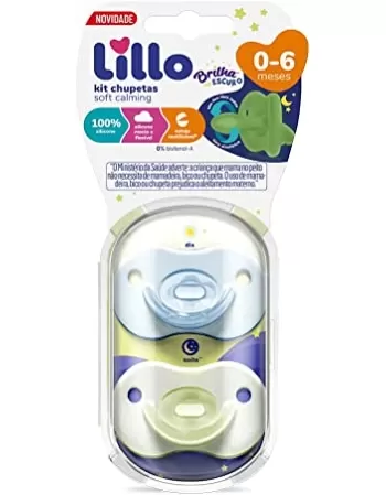 KIT CHUPETA T1 (632921) CALMING SOFT NIGHT 100% SILICONE MENINO (LILLO)