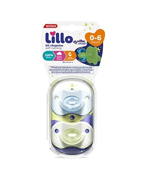 KIT CHUPETA T1 (632921) CALMING SOFT NIGHT 100% SILICONE MENINO (LILLO)