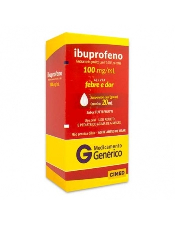 IBUPROFENO 100MG GOTAS 20ML TUTTI FRUTTI (CIMED)