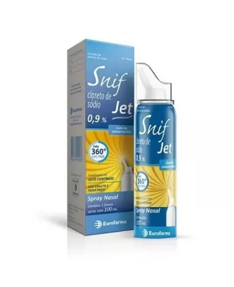 SNIF JET 0,9% SPRAY NASAL ADULTO E PEDIATRICO 100ML CLORETO DE SODIO (EUROFARMA)