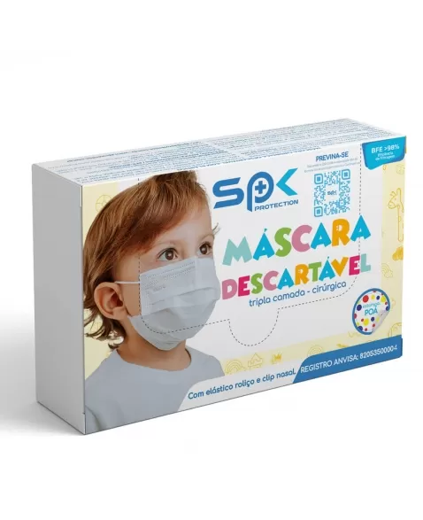 MASCARA DESCARTAVEL TRIPLA INFANTIL POA C/25 UND (SPROTECTION)