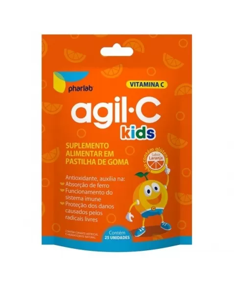 VITAMINA C GOMINHA AGIL-C KIDS LARANJA C/25 (PHARLAB)