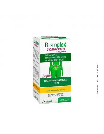 BUSCOPLEX COMPOSTO GOTAS 20ML BUTILBROMETO DE ESCOPOLAMINA + DIPIRONA (NATULAB)