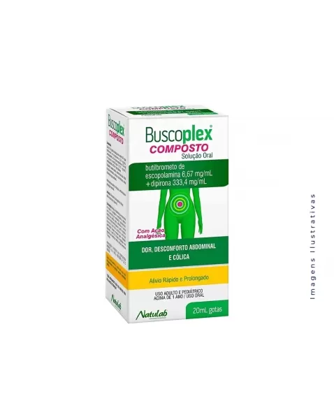 BUSCOPLEX COMPOSTO GOTAS 20ML BUTILBROMETO DE ESCOPOLAMINA + DIPIRONA (NATULAB)