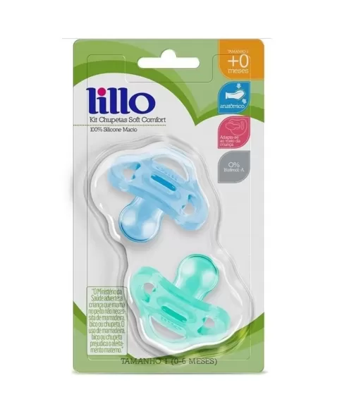 KIT CHUPETA T1 (631021) COMFORT 100% SILICONE AZUL (LILLO)