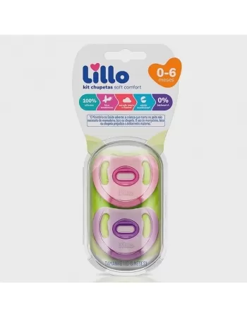 KIT CHUPETA T2 (631131) COMFORT 100% SILICONE ROSA (LILLO)