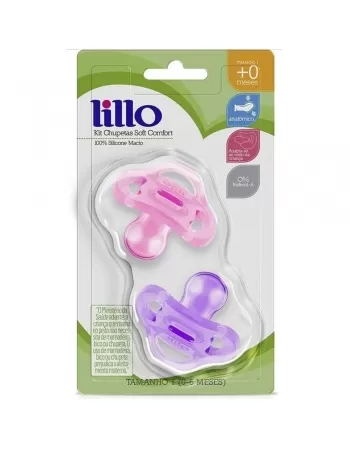 KIT CHUPETA T1 (631031) COMFORT 100% SILICONE ROSA (LILLO)