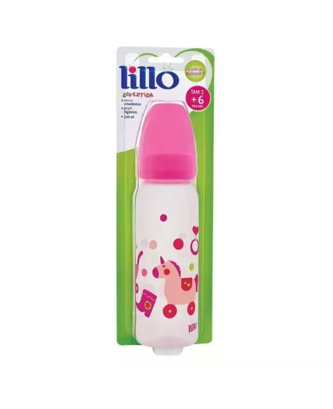 MAMADEIRA DESENHOS 240ML ROSA (807230) (LILLO)