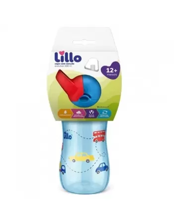 COPO EVOLUTION C/CANUDO 300ML AZUL (630221) (LILLO)