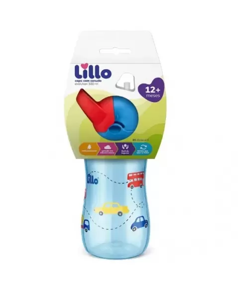 COPO EVOLUTION C/CANUDO 300ML AZUL (630221) (LILLO)