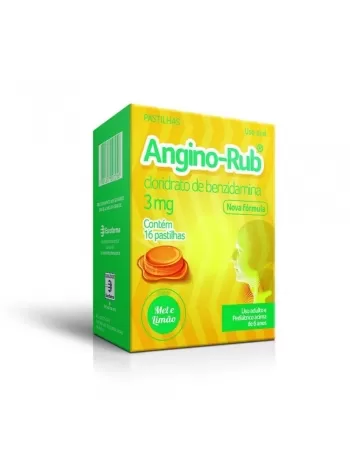 ANGINO-RUB PASTILHAS MEL E LIMAO C/16 BENZIDAMINA (EUROFARMA)