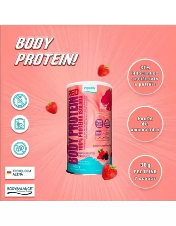 BODY PROTEIN FRUTAS VERMELHAS 600G (EQUALIV)