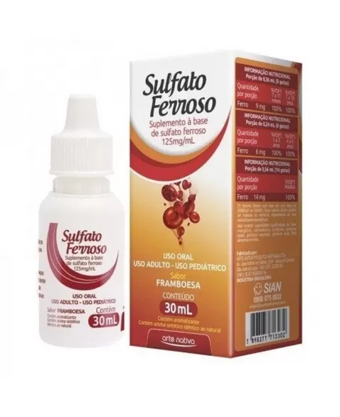 SULFATO FERROSO GOTAS 30ML (ARTE NATIVA)